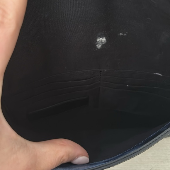 Rebecca Minkoff Dreamy Pom Leo Blue Leather Envelope Clutch-Tie Dye-Bohemian - Picture 4 of 4